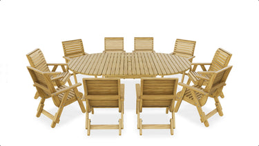 Amelia us 10 Elli Table 145 x 100 cm plus Extensions plus Chairs